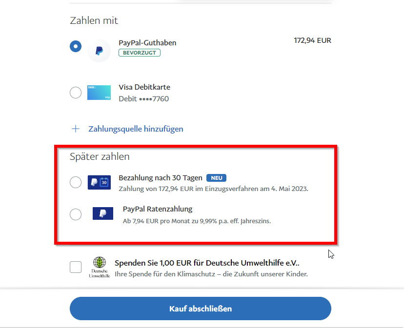 PayPal Ratenzahlung 4